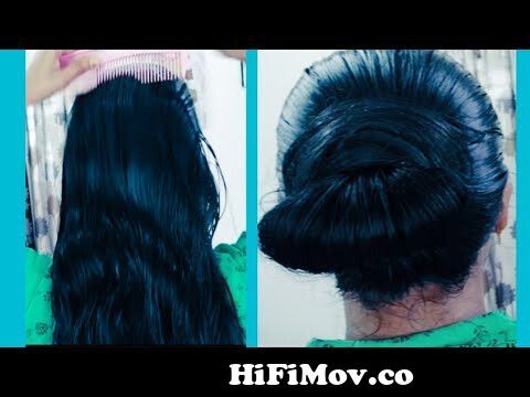 oiled bun hairstyle#easy oily hair styles#beautiful long hair#oil hair  combing#DSM's world from oiling longhair big bun girl Watch Video -  