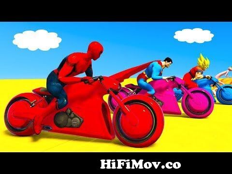 LEARN NUMBERS and COLORS for Babies Cycles Racing w Superhero Cartoon for  Kids from yghr Watch Video 
