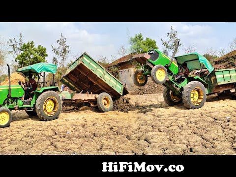 New Jcb 3dx Backhoe Loading Red Mud In John Deere tractor | Jcb tractor  cartoon gadi | tractor video from rajah deere mein data song no6 gp Watch  Video 