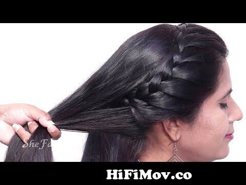 Indian traditional hairstyle for long hair girls | Simple Hairstyles for  beginners | hair style girl