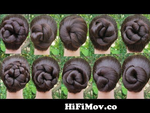 12 tricky hairstyle with using 1 rubbar band || very easy hairstyle || bun  hairstyle || from long hair updo bunladeshi actress Watch Video 