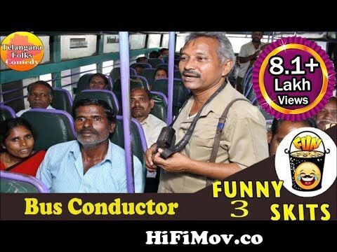 Bus Conductor Funny Skit | Telangana Jokes | Telugu Comedy Scenes Latest | Telugu Jokes from www telugu pravet comedy videos com Watch Video -  
