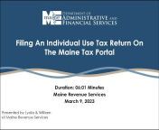 Maine Revenue Services - Maine Tax Portal