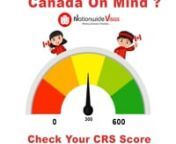 Calculate your CRS score with the use of Nationwide Visas - CRS tool. Visit- https://www.nationwidevisas.com/canada-immigration/comprehensive-ranking-system-crs-points-calculator/