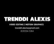 Hello there! This is my reel showcasing my video editing &amp; motion graphics work. Most of this work is done in Adobe Premiere, Avid Media Composer &amp; Symphony, Final Cut Pro, and After Effects.nnPortfolio: https://www.trenddialexis.com/ nnSong: n
