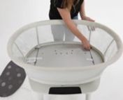 The 4moms MamaRoo Sleep Bassinet is designed to be easy to assemble and disassemble for storage or travel. The video showcases a disassembly guide to help parents safely and easily disassemble the MamaRoo Sleep Bassinet. nnThe video covers key steps for disassembly, such as removing the mattress, disengaging the bassinet from the base, and folding the legs for storage. The video also demonstrates how to store the MamaRoo Sleep Bassinet in its included storage bag for easy transport. By following