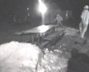 we didnt have enough snow so we imported a fine amount from an undisclosed spot. its was real dark, but floodlights, fires, and shane kept us well lit.nnShawn CaulkinsnAaron CaulkinsnNicholas AmernAustin BelciknCoty LeblancnVlad babynCody NaecknDoes shaned00dnode count?