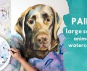 Paint large scale animal portraits in #watercolour in an online art workshop with #narrative Artist Helen Norton. nnJoin the workshop here - https://www.helennorton.com.au/collections/online-art-workshops/Online-WorkshopsnIn the workshop, I paint &#39;George&#39; my own dog as an example but you can use whatever animal you like. I take you through the complete process of getting your photo or sketch up onto the large format watercolour paper and take you through every step until you create amazing work