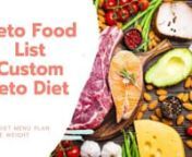 #keto diet foods list #ketodiet #ketodietbook #ketodietplan #ketomealsnKeto Diet Foods List- Custom keto Diet a keto diet for beginners Today&#39;snFind Out More visit - https://bit.ly/2zrWkTbn Custom Keto Diet visit -https://bit.ly/2Y5qYMjnHey nIf you’re looking to lose fat then you have to try this brand new custom keto meal plan.nnTo create this service, certified nutritionists, personal trainers, and chefs united to develop keto meal plans that are effective, convenient, cost-efficient, an