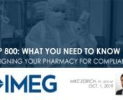 IMEG Director of Healthcare Mike Zorich, PE, LEED AP, explains how healthcare facilities can design their pharmacies to be compliant with the new USP General Chapter 800: Hazardous Drugs – Handling in Healthcare Settings.