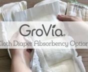 Check out the different absorbency options GroVia has to offer in this short informational video. Get a closer look at our Organic Cotton, Stay Dry, or BioSoaker options. nnInterested in cloth diapering?nLearn more at GroVia.com