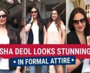 Esha Deol was seen at an event wearing a black overcoat white t-shirt and denim paired with stylish glasses. A month back Esha Deol and Bharat Takhtani celebrated their daughter Radhya&#39;s birthday.