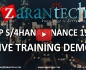SAP S/4 HANA Training &amp; Certification provided Online from USA industry expert trainers with real time project experience. nContact: +1 (515) 309-7846 (or) Email - info@zarantech.comnLive &amp; VideonnFor More Information: Click here, zarantech.com/sap-s4-hana-simple-finance-trainingn======================================nCourse Duration: 40 hours Live Training + Assignments + Actual Project Based Case Studiesn=========================================nnMODULES COVERED IN THIS TRAINING: In th