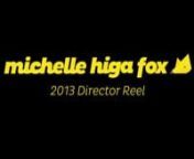 It&#39;s been eight great years in the animation/motion graphics industry. My last reel is so old that it&#39;s in standard definition (https://vimeo.com/75311231), so it&#39;s time for a fresh montage. nnMichelle Higa Foxn2013 Director Reelnhttp://www.higafox.com/nnWork completed at Slanted Studios, Mixtape Club, and Hornet, Inc.nn0:02 - Adult Swim Promo