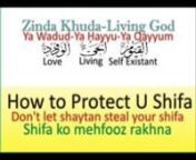 How to protect your shifa from being stolen by shaytannNow that you have received your shifa, please be aware that shaytan will try and steal your healing. He is a thief, so do not say the following, or shaytan will steal your shifannFirst attack by shaytan is always in wrong thoughts, he will make you think that they are your thoughts and that you have not been healednReject any such thoughts that tell you you were not healed. Remember shaytan is a liar and a thief. Whenever Allah Taalah heals,