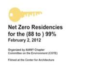 Net Zero homes are achievable now and can be done in a range of square footage costs from the very posh to the affordable. Three architects with experience designing, building and monitoring Net Zero homes will discuss their experiences working to achieve the Net Zero goals.nnThese architects will explain the use of a broad range of design techniques, including common sense, passive siting, overhangs, efficient system design, predictive modeling and more. Many of these are low or no cost, others