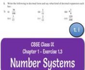 NCERT Solutions for Class 9th Maths Chapter 1 Number Systems Exercise 1.3 Question 1 i