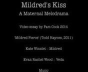 A meditation on the processes of literary adaptation in cinema/television, focusing on a key moment in Todd Haynes&#39;s 2011 miniseries &#39;Mildred Pierce&#39; in which Kate Winslet as Mildred kisses Evan Rachel Wood as her daughter Veda on the mouth while she is sleeping. The scene from the miniseries is slowed down at the moment of the kiss to enhance its eroticism, and a different version of the &#39;Casta Diva&#39; aria is substituted on the soundtrack to suggest profound longing.
