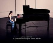 Presented by Rickel YipnDeutsch Musik Nacht [Part 4]nnLudwig van Beethoven: 32 Variations on an Original Theme, WoO 80nnFuree Sung, pianonnSeptember 19, 2014nSheung Wan Civic Centre Theatrennhttp://www.claying.net/studio/20140919.html