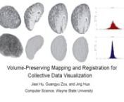 Authors: Jiaxi Hu, Guangyu Jeff Zou, Jing HuannAbstract: In order to visualize and analyze complex collective data, complicated geometric structure of each data is desired to be mapped onto a canonical domain to enable map-based visual exploration. This paper proposes a novel volume-preserving mapping and registration method which facilitates effective collective data visualization. Given two 3-manifolds with the same topology, there exists a mapping between them to preserve each local volume el