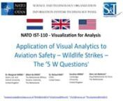 Authors: Margaret Varga, Albert de Hoon, Richard May, Caroline VargannAbstract: IST-110 is the North Atlantic Treaty Organization (NATO) Research Task Group on visualization for analysis.The Group works to promote the research and deployment of visual analytics techniques among the NATO member nations and partner nations.The Group promotes collaboration and research in a broad range of NATO application areas.This poster describes an exploration of the Royal Netherlands Air Force (RNLAF) Wi