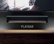 PLAYBAR&#39;s nine-speaker design floods any room with super-realistic audio for games and movies, huge waves of live concert sound, and wireless streams of all the music on earth. And it all comes from one easy-to-use player that brings HiFi sound to your high-definition TV