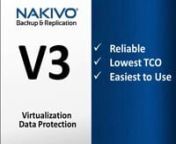 Nakivo Backup & Replication v3 Overview from esx