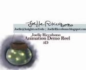 Joelle Riccobono&#39;s Spring 2013 3D animation demo reel:nn1. Firefly jar made in Maya using fluids - maya2012n2. Cookie: Acting and lipsyncn3. Walk cyclen4. Ball bouncen5. Swinging - Miming an actionnnContact: joelle@knights.ucf.edu