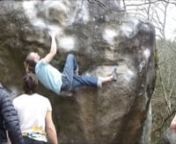 Benjamin Linné Ryn repeating classic boulder in Bas Culvier. nLa Berezina, worlds first 7C, and high class boulder.