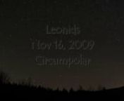 Each year on November 17, the Leonid meteor shower occurs when the earth passes through the debris field of comet Temple-Tuttle.When the debris (meteoroids), usually the size of a grain of sand, collides with the earth’s atmosphere at 72 km/sec. it is vaporized and produces the momentary streaks of light we call a meteor or shooting star.The larger the meteoroid, the brighter is the flash and the longer the streak of light.nnThe Leonids are typically a weak shower with only 15 meteors visi