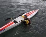 Alex Matthews demonstrates how to remount a surf ski.n