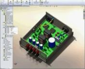 This clip from SolidWorks Express shows us how to use the COSMOFloWorks to design the circuit box without overheating.