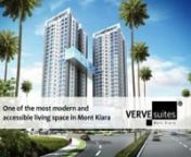 If you are looking for a cozy condominium unit you can finally call &#39;home&#39;, you need to start looking at VERVE Suits in Mont Kiara. SMS/WhatsApp us at +6010-5488 723 for more. You can also watch the video and find out more about the property here.nnLiving in VERVE Suites nnVerve Suites is currently one of the most modern and accessible living space in Malaysia today, offering state of the art facilities that make every day in your unit a luxury.nnApart from having a personal unit here, residents