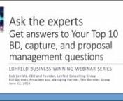 BD, capture, and proposal professionals face more challenges today than ever before:nn•tIncreased competition for declining federal contract dollarsn•tDifficulties getting face time with government customersn•tNew DoD Source Selection Procedures that will affect how you compete to win negotiated procurements n•tHow to navigate OPM’s category management initiativen•tGSA’s growing role in federal IT procurementsn•tAtrophied or overly complex BD, capture, and proposal processes—or