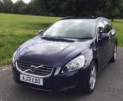 Blue Volvo V60 2.0 D3 Turbo Diesel Geartronic 6 Speed Auto Estate Sat Nav McCarthy Cars UK - AJ12CDOnnBluetooth Leather Heated Seats Only 28,000 Miles Full Service History 3 Services Costs over £32,000 New and Has over £4,000 of Extras Can Achieve Over 58 MPG Just £145 Per Year To Tax Low Road Tax 12-RegnnSee our latest Volvo stock: http://www.mccarthycars.co.uk/used-cars/volvonnMcCarthy Cars 72-74 Mitcham Road, CroydonnnMcCarthy Cars are an award winning, family-run used car dealer based in