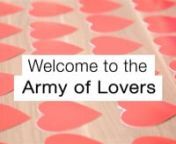 Because everyone deserves some love, the Army of Lovers makes valentines and gives them to strangers. Founded in 2014 in NYC, the movement has grown to 300 soldiers worldwide--across the U.S. (28 states), 8 countries and 4 continents. All you have to do to take part is give one valentine to one stranger.nJoin us: armyoflovers.co/