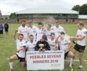 PEEBLES SEVENS FINAL - 6 AUGUST 2016 - TV HIGHLIGHTSnPeebles RFC made the decision to move their 7s tournament from April to August so Selkirk, the holders, after waiting 83 years for the trophy they last won in 1933, could only hang on to it for just over three months! They were put out in Round 1 20-19 by Watsonians who faced Melrose in the final. For Melrose they had to beat Kings of the 7s champions Jedforest in the first round then dispose of Gala and Peebles. On the day there were many clo