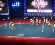 This is Cheer Athletics&#39; Senior Level 5 team, OnyxCats, competing at the NCA National Championship cheerleading competition at the Kay Bailey Hutchison Convention Center in Dallas, TX on 2/28/15. They were in 15th place out of 42 teams with a score of 93.9 after Day 1.They are from Austin, TX.