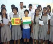 Students of Wickramashila National School-Sri Lanka sing Indian Anthem.