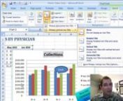 Excel Video 75 introduces Axis Titles, a way to add a description to the horizontal and/or the vertical axis.Many well-designed charts don’t need an additional description for either axis.In the collections example, by titling the chart, “Collections,” including dollar signs in the vertical axis, and by labeling the columns on the horizontal axis, adding a horizontal or a vertical axis just takes up space without adding clarity.There will be charts that need an additional description