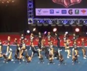 This is the California All Stars&#39; Medium Senior Coed Level 5 team, Black Ops, competing at the NCA National Championship cheerleading competition at the Kay Bailey Hutchison Convention Center in Dallas, TX on 2/28/15. They were in 1st place out of 18 teams with a score of 97.2 after Day 1.They are from Livemore, CA.