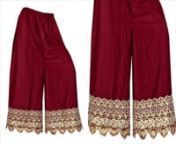All these Palazzo pants are available at http://www.justkartit.com for lowest possible price from INR 400 - INR 650nnDiffrent types of palazzo pants present in indian ethnic wear.nAll these palazzos are wearable on ethnic wear like kurtis, kameez, dresses, cholis and even t-shirts.nnYour One-Stop Ethnic Wear Solution - www.justkartit.comnnJustKartIt- Yet another amazingly successful combined attempt by textile products manufacturers to reach the direct customers to give them advantage of low who