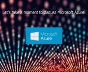 The third installment in the free course preview to Learn How to Build a Simple Microsoft Azure .NET Website, an online self-paced training course for beginners. No previous coding experience is required! Sign up today at Udemy!nudemy.com/learn-how-to-build-a-simple-microsoft-azure-net-website/?couponCode=HoffsTech10nFollow @HoffsTech on Twitter for our latest news and updates!