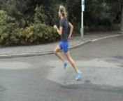 Characteristics of pose running (which is all about dealing with gravity in the most smart way);n1.Landing as close as possible under the body on the BOF=ball of foot (with BOF, hip and shoulder aligned) n2.Allowing the COM to pivot over support in the most efficient way (without delay). NO bent in the waist, not holding the shoulders back, no active push-off, not driving the swing knee up.n3.COS (change of support) by pulling the foot from the ground via hamstring activity. So there is no activ