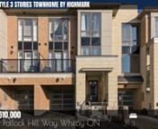 Brand New Modern Concept Townhome In The Heart Of Whitby. Highly Sought After Neighbourhood. Thousands spent on Upgrades from the builder, includes Staircase With Wrought Iron Spindles, TV Wall W/Fireplace In The Living Room, Modern Kitchen W/Breakfast bar, Laminate Flooring Throughout, Close to Whitby Mall, City Office,Rec Center, Shoppings in Walk in Distance, Iroquois Park Sports Centre( Ice Hockey)Transit, Mins To 401 &amp; 407 Hwy.