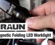 This 390 Lumen Slim Bar Folding LED Worklight fits compactly in your tool kit, unfolds to deliver a brilliant white light over a wide area. The stand-up base includes a powerful magnet for solid support on metal objects. The folding head adjusts to multiple angles and swivels 180° for precise light placement.