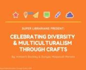 Celebrating diversity means being accepting of all people, regardless of their race, culture, or religion. Learning about different cultural aspects offers unique and new experiences for children. Hands-on craft activities provide an interactive and fun way to introduce children to the concept of diversity and multiculturalism. In this webinar, we will define diversity and multiculturalism, cultural appropriateness, and highlight crafts and activities that will help teach children to respect and