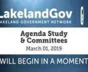To search for an agenda item use CTRL+F (on PC) or Command+F (on MAC)ntPLAY video and click on the item start time example: ( 00:00:00 )ntntLink to related Agenda:nthttp://www.lakelandgov.net/Portals/CityClerk/City%20Commission/Agendas/2019/03-04-19/03-04-19%20Agenda.pdfntntntClick on Read More Now (Below)ntn(00:00:00)tCall to Orderntn(00:00:00)tReal Estate &amp; Transportation Committee Meetingntn(00:10:20)tBreakntn(00:14:20)tAgenda StudyntPRESENTATIONS - Chamber Annual Report (Cory Skeates, Pr