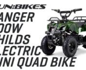 FunBikes Ranger Electric 800w Mini Quad BikennFunbikes are proud to bring you the new RANGER, we all know how our kids just love to play, and this is the one if the little ones are packing and carrying their suitcases and toys around the house. With a front and rear rack they can now trundle them around the house and the garden! nnEquipped with lots of features, kids will have the time of their lives riding this tough little monster. The Ranger features LED headlights, new larger wheels and tyre