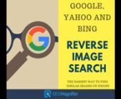 A short video about the fastest and 100% secure way to find the similar photos &amp; pictures using the reverse photo search app by SEO Magnifier. nLive Tool: https://seomagnifier.com/nnHow to perform Reverse photo search using Google, Yandex, and Bing?nTalking about performing reverse image search through Google reverse image search app is quite simple though. There is not rocket science in that, all you need to do is just upload the query picture from your PC/laptop. Or you can also press on 